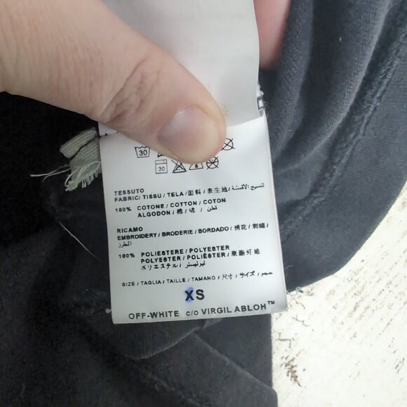 OFF WHITE Seeing Things Virgil Abloh Black Tee Size XS - Picture 5 of 9